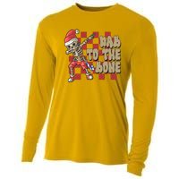 Dab To The Bone Funny Halloween Skeleton Cooling Performance Long Sleeve Crew