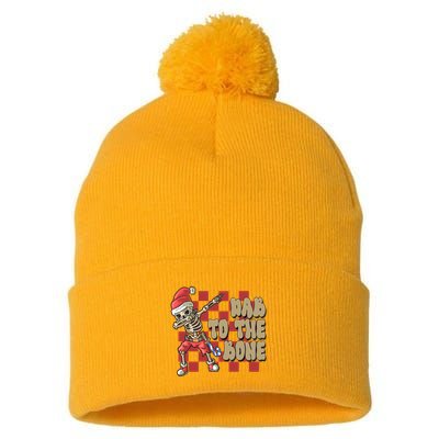 Dab To The Bone Funny Halloween Skeleton Pom Pom 12in Knit Beanie
