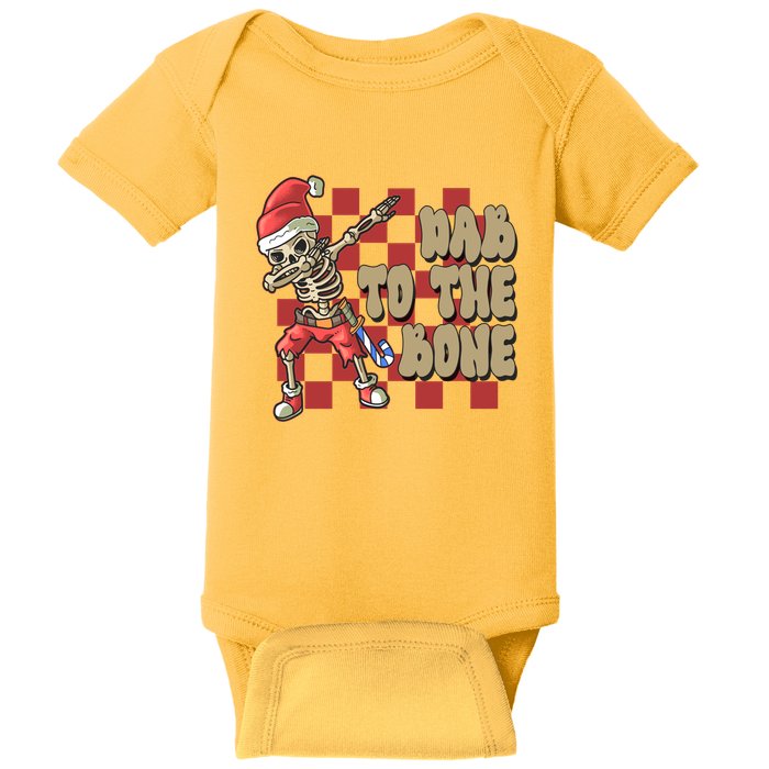 Dab To The Bone Funny Halloween Skeleton Baby Bodysuit