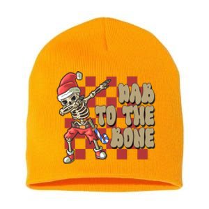 Dab To The Bone Funny Halloween Skeleton Short Acrylic Beanie