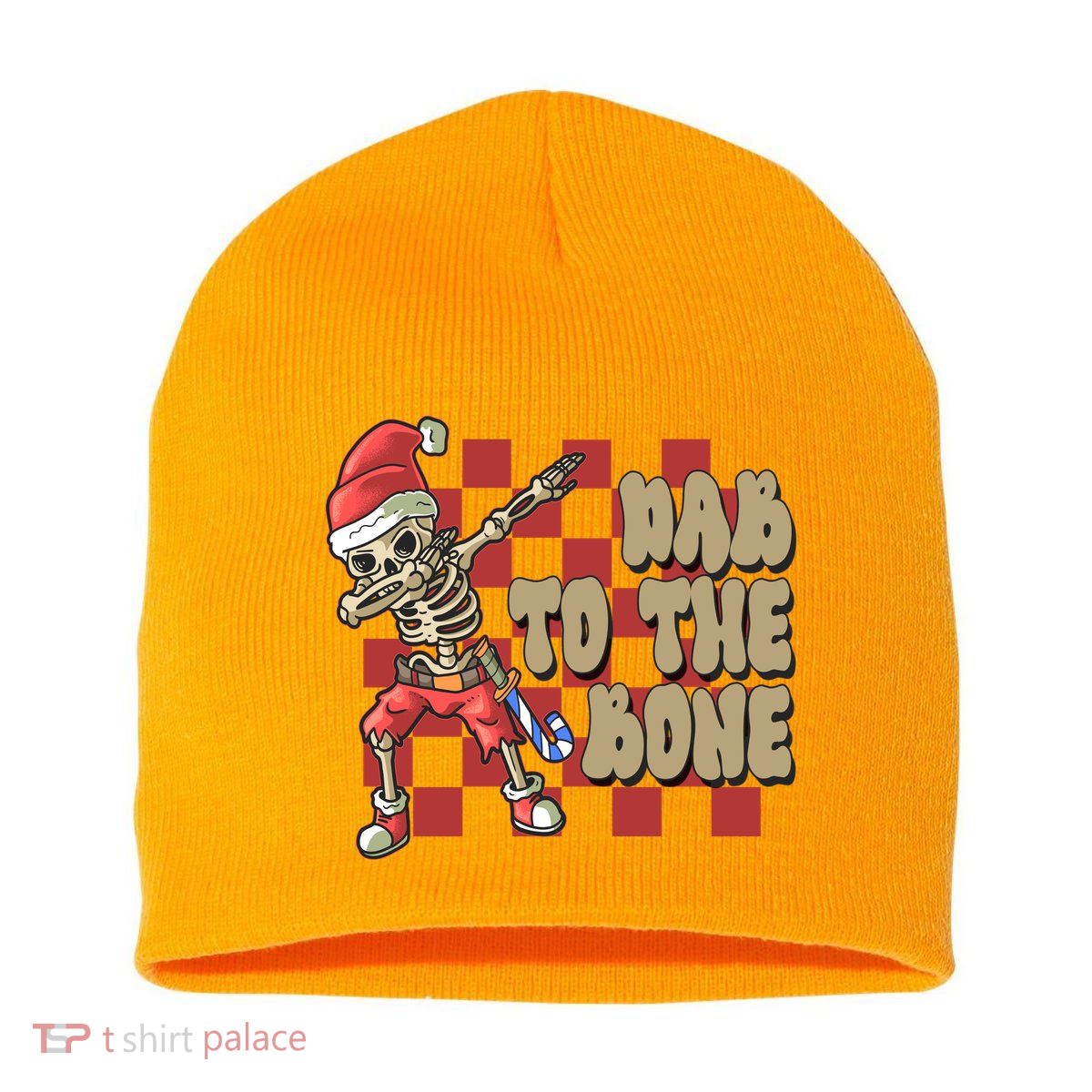 Dab To The Bone Funny Halloween Skeleton Short Acrylic Beanie