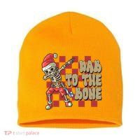 Dab To The Bone Funny Halloween Skeleton Short Acrylic Beanie