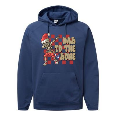 Dab To The Bone Funny Halloween Skeleton Performance Fleece Hoodie