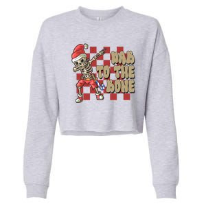 Dab To The Bone Funny Halloween Skeleton Cropped Pullover Crew