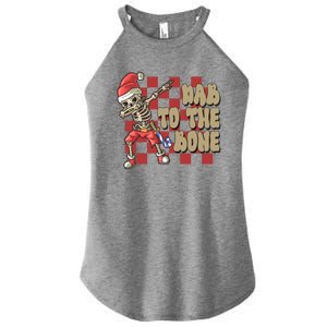 Dab To The Bone Funny Halloween Skeleton Women's Perfect Tri Rocker Tank