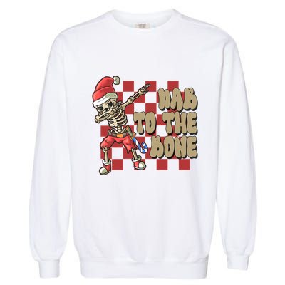 Dab To The Bone Funny Halloween Skeleton Garment-Dyed Sweatshirt