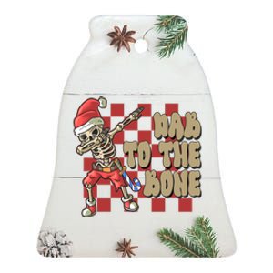 Dab To The Bone Funny Halloween Skeleton Ceramic Bell Ornament