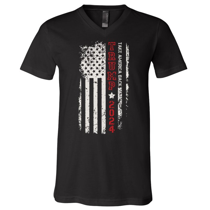 Donald Trump Take America Back 2024 Donald Trump 4th Of July V-Neck T-Shirt