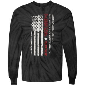 Donald Trump Take America Back 2024 Donald Trump 4th Of July Tie-Dye Long Sleeve Shirt