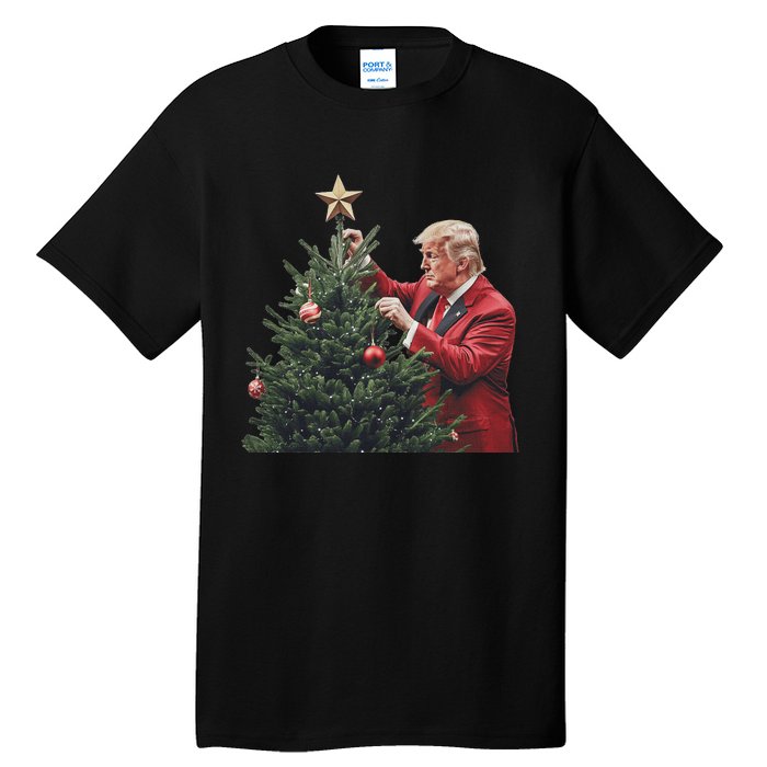 Donald Trump Traditional Christmas Tree Xmas Usa President Tall T-Shirt