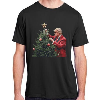 Donald Trump Traditional Christmas Tree Xmas Usa President Adult ChromaSoft Performance T-Shirt