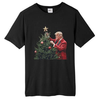 Donald Trump Traditional Christmas Tree Xmas Usa President Tall Fusion ChromaSoft Performance T-Shirt