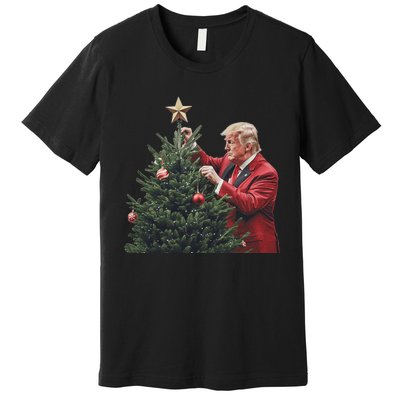 Donald Trump Traditional Christmas Tree Xmas Usa President Premium T-Shirt