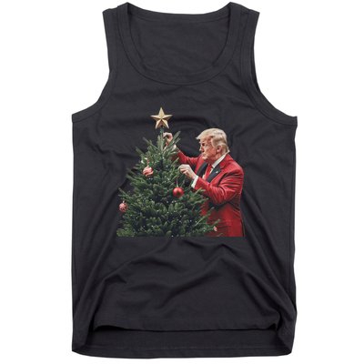 Donald Trump Traditional Christmas Tree Xmas Usa President Tank Top