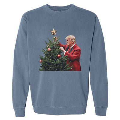 Donald Trump Traditional Christmas Tree Xmas Usa President Garment-Dyed Sweatshirt