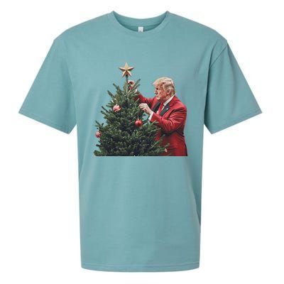 Donald Trump Traditional Christmas Tree Xmas Usa President Sueded Cloud Jersey T-Shirt