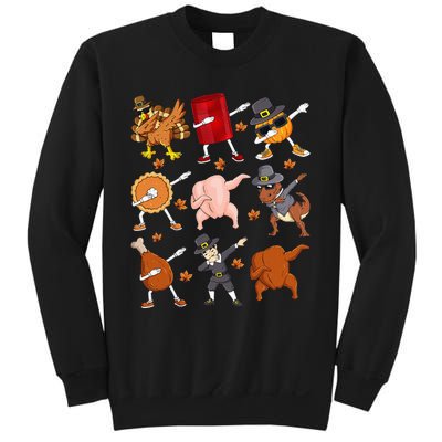 Dabbing Turkey T Rex Pilgrim Thanksgiving Funny Dab Sweatshirt