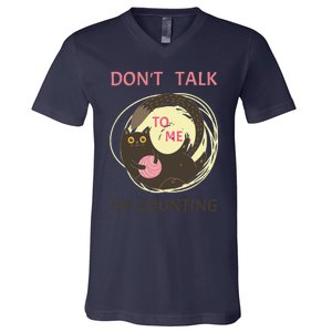 DonT Talk To Me IM Counting Funny Crochet Cat Lover V-Neck T-Shirt