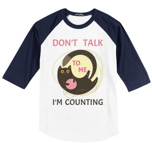 DonT Talk To Me IM Counting Funny Crochet Cat Lover Baseball Sleeve Shirt