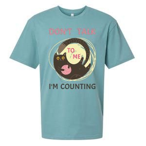 DonT Talk To Me IM Counting Funny Crochet Cat Lover Sueded Cloud Jersey T-Shirt