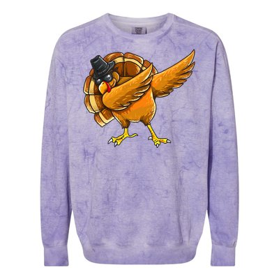 Dabbing Turkey Thanksgiving Turkey Day Colorblast Crewneck Sweatshirt