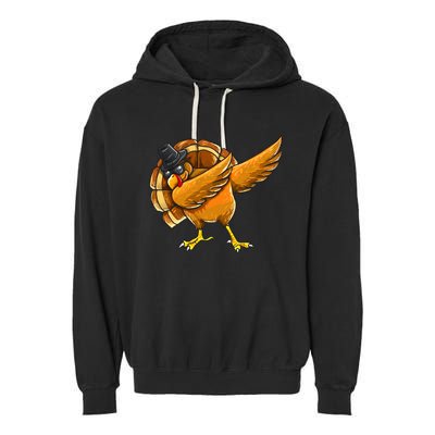 Dabbing Turkey Thanksgiving Turkey Day Garment-Dyed Fleece Hoodie