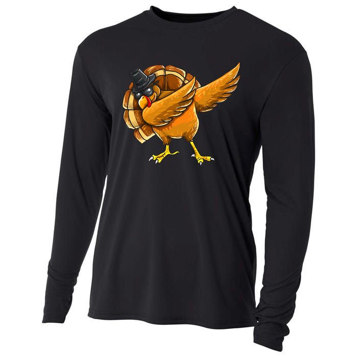 Dabbing Turkey Thanksgiving Turkey Day Cooling Performance Long Sleeve Crew