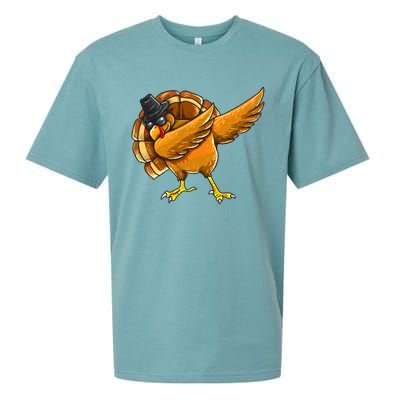 Dabbing Turkey Thanksgiving Turkey Day Sueded Cloud Jersey T-Shirt