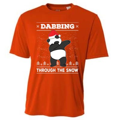 Dabbing Through The Snow Panda Dab Ugly Christmas Sweater Gift Cooling Performance Crew T-Shirt