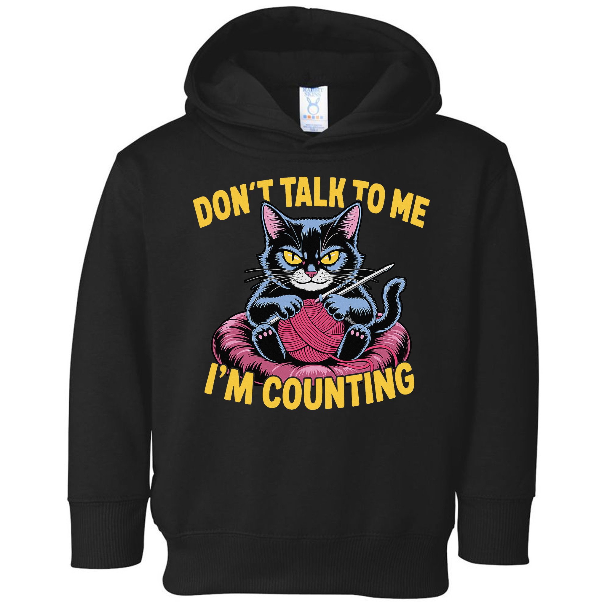 Dont Talk To Me Im Counting Knitting Cat Funny Cat Knits Toddler Hoodie