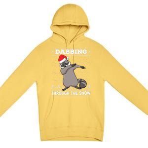 Dabbing Through The Snow Raccoon Dab Ugly Christmas Sweater Cool Gift Premium Pullover Hoodie