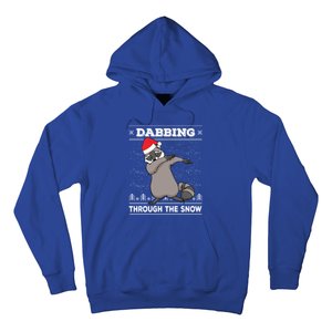 Dabbing Through The Snow Raccoon Dab Ugly Christmas Sweater Cool Gift Hoodie