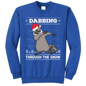 Dabbing Through The Snow Raccoon Dab Ugly Christmas Sweater Cool Gift Sweatshirt