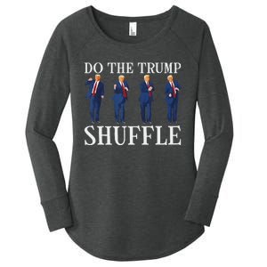 Do The Trump Shuffle Funny Trump Dance 4th July Trump 2024 Women's Perfect Tri Tunic Long Sleeve Shirt