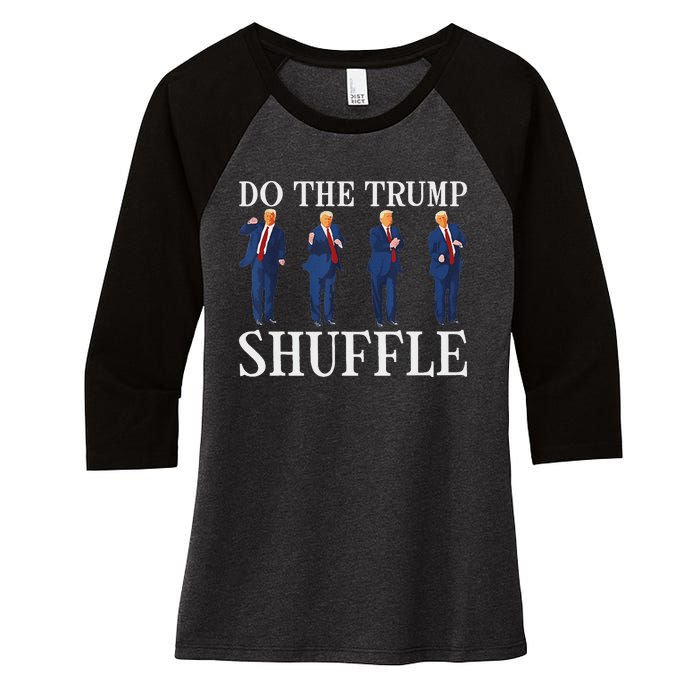 Do The Trump Shuffle Funny Trump Dance 4th July Trump 2024 Women's Tri-Blend 3/4-Sleeve Raglan Shirt