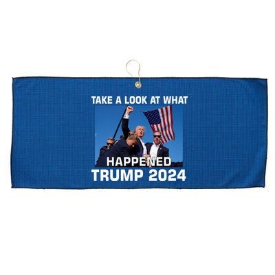 Donald Trump Take A Look What Happened I DonT Die Easily Large Microfiber Waffle Golf Towel