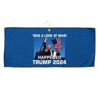 Donald Trump Take A Look What Happened I DonT Die Easily Large Microfiber Waffle Golf Towel