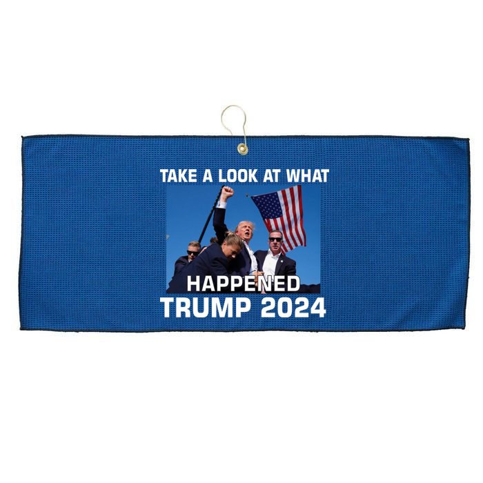 Donald Trump Take A Look What Happened I DonT Die Easily Large Microfiber Waffle Golf Towel