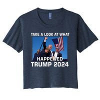 Donald Trump Take A Look What Happened I DonT Die Easily Women's Crop Top Tee