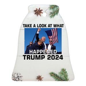 Donald Trump Take A Look What Happened I DonT Die Easily Ceramic Bell Ornament