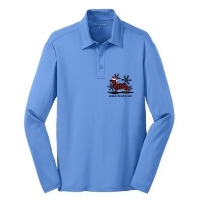 Dachshund Through The White Snow Retro Dachshund Lover Owner Great Gift Silk Touch Performance Long Sleeve Polo