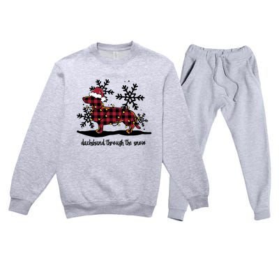 Dachshund Through The White Snow Retro Dachshund Lover Owner Great Gift Premium Crewneck Sweatsuit Set