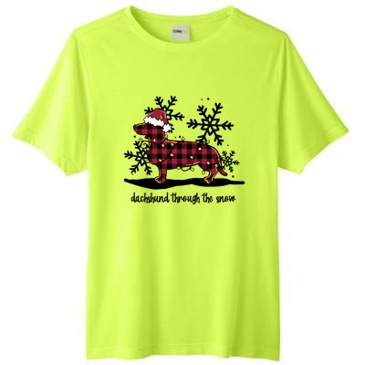 Dachshund Through The White Snow Retro Dachshund Lover Owner Great Gift Tall Fusion ChromaSoft Performance T-Shirt