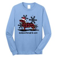 Dachshund Through The White Snow Retro Dachshund Lover Owner Great Gift Long Sleeve Shirt