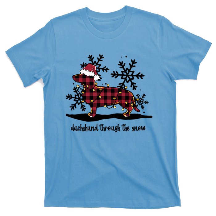 Dachshund Through The White Snow Retro Dachshund Lover Owner Great Gift T-Shirt