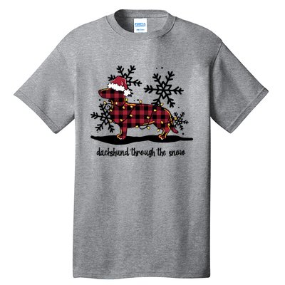 Dachshund Through The White Snow Retro Dachshund Lover Owner Great Gift Tall T-Shirt