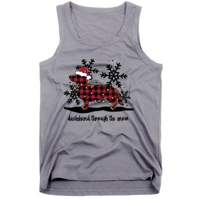 Dachshund Through The White Snow Retro Dachshund Lover Owner Great Gift Tank Top