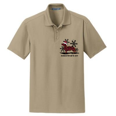 Dachshund Through The White Snow Retro Dachshund Lover Owner Great Gift Dry Zone Grid Polo