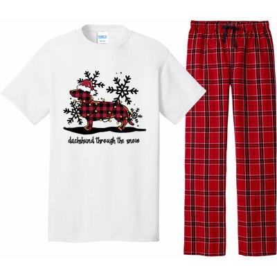 Dachshund Through The White Snow Retro Dachshund Lover Owner Great Gift Pajama Set