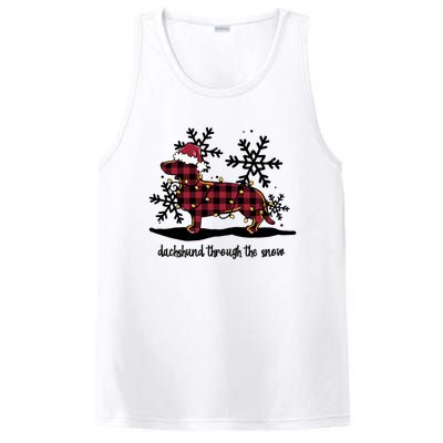 Dachshund Through The White Snow Retro Dachshund Lover Owner Great Gift PosiCharge Competitor Tank